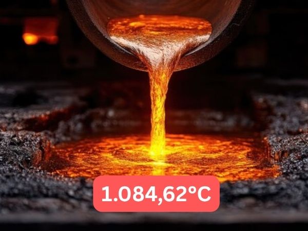 Nhiệt độ nóng chảy của Đồng là 1.084,62°C